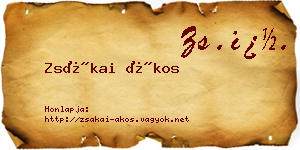Zsákai Ákos névjegykártya